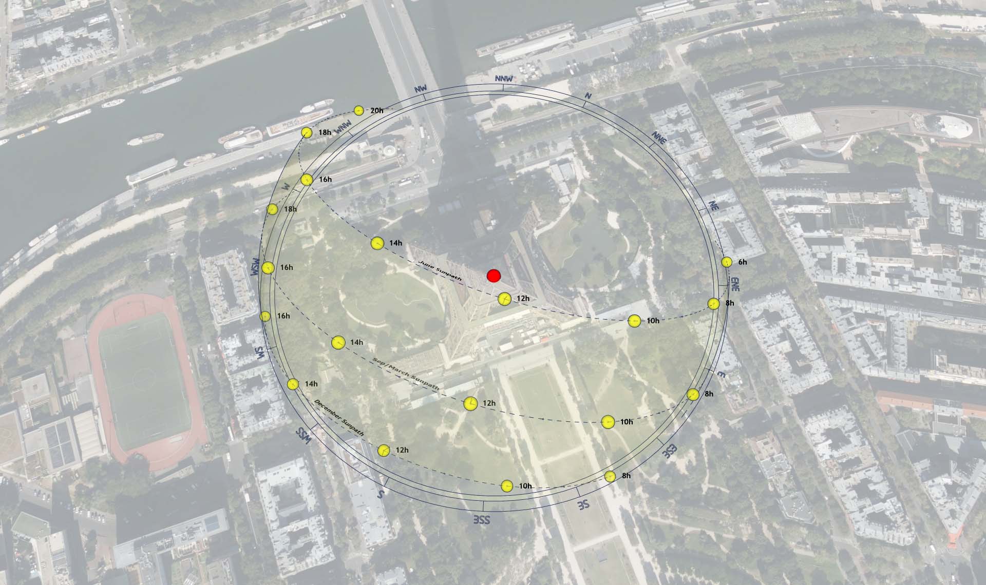 3D Sun path - Paris