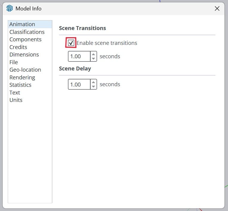 Enable scene transitions